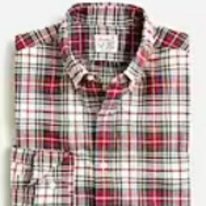 NWT - J Crew Holiday Plaid Button Down - Men's Slim XS
